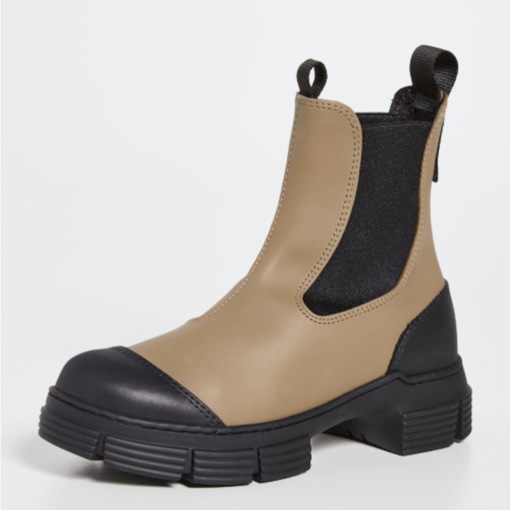 GANNI Recycled Rubber Boots in Fossil